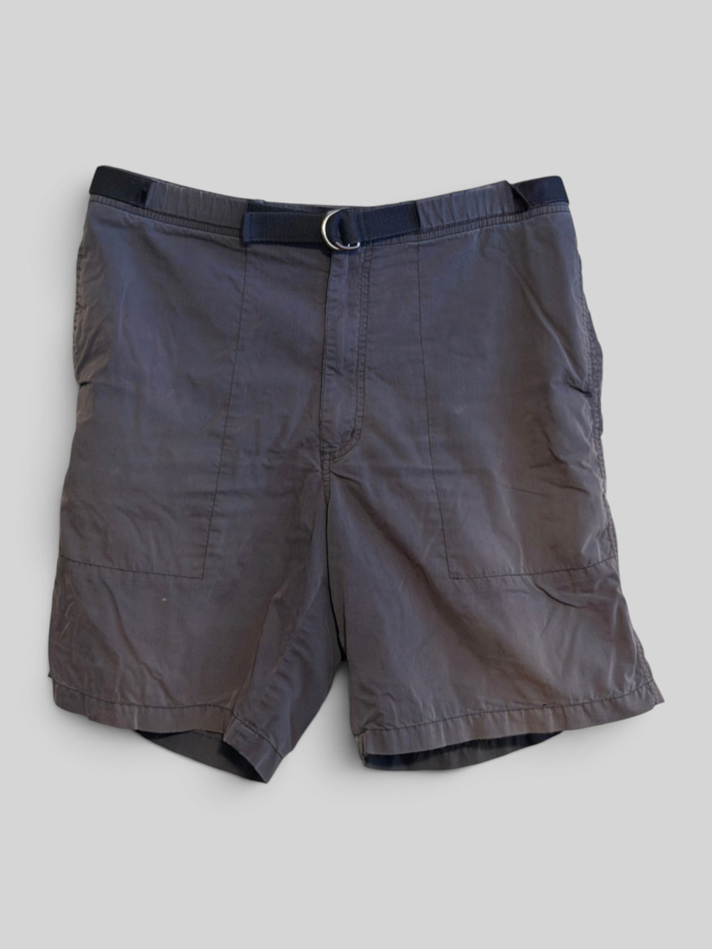 VTG 90s Lee Khakis Shorts Mens 34 Faded Grey Belted Zipper Security Pockets USA